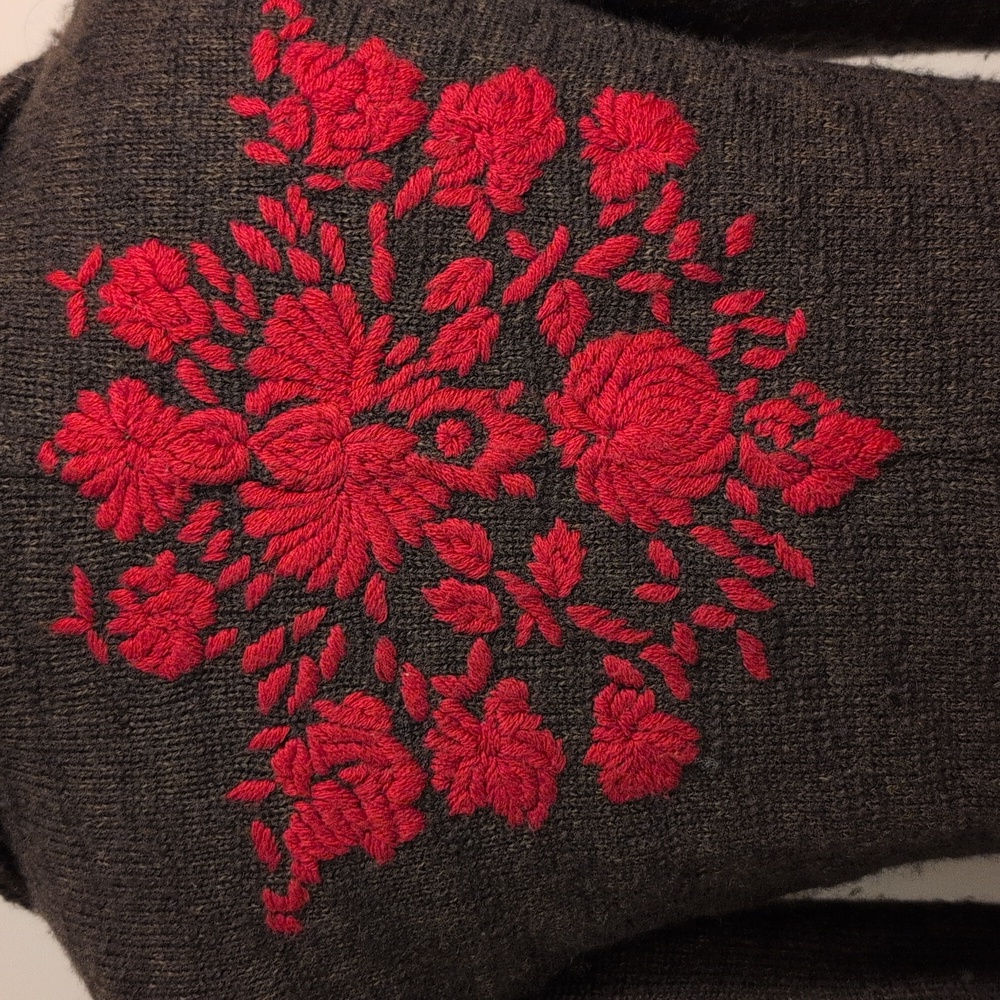 Free people embroidered Lambswool Sweater Coat XS (Fits Like A Small) - Picture 5 of 8